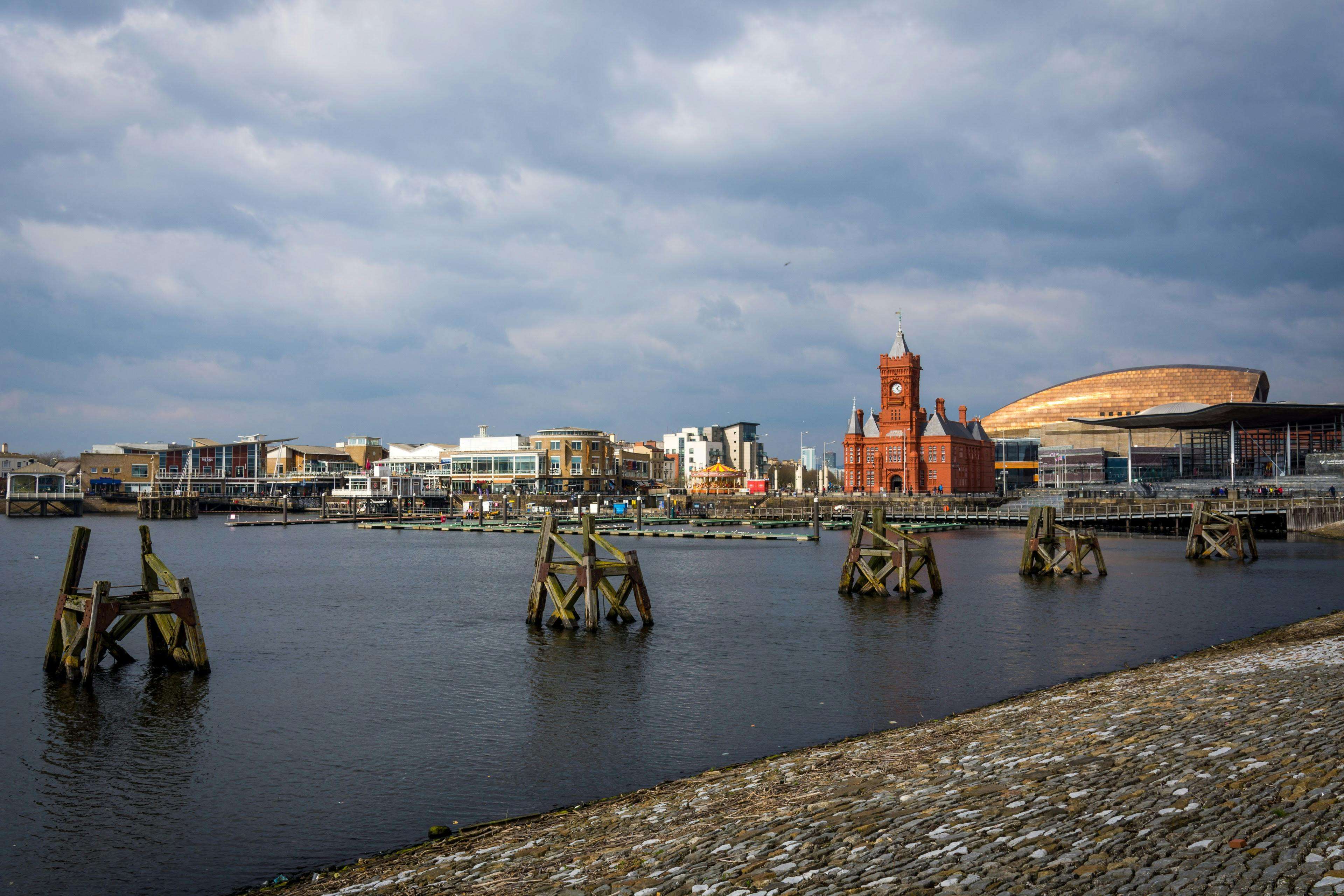 Cardiff Bay waterfront skyline