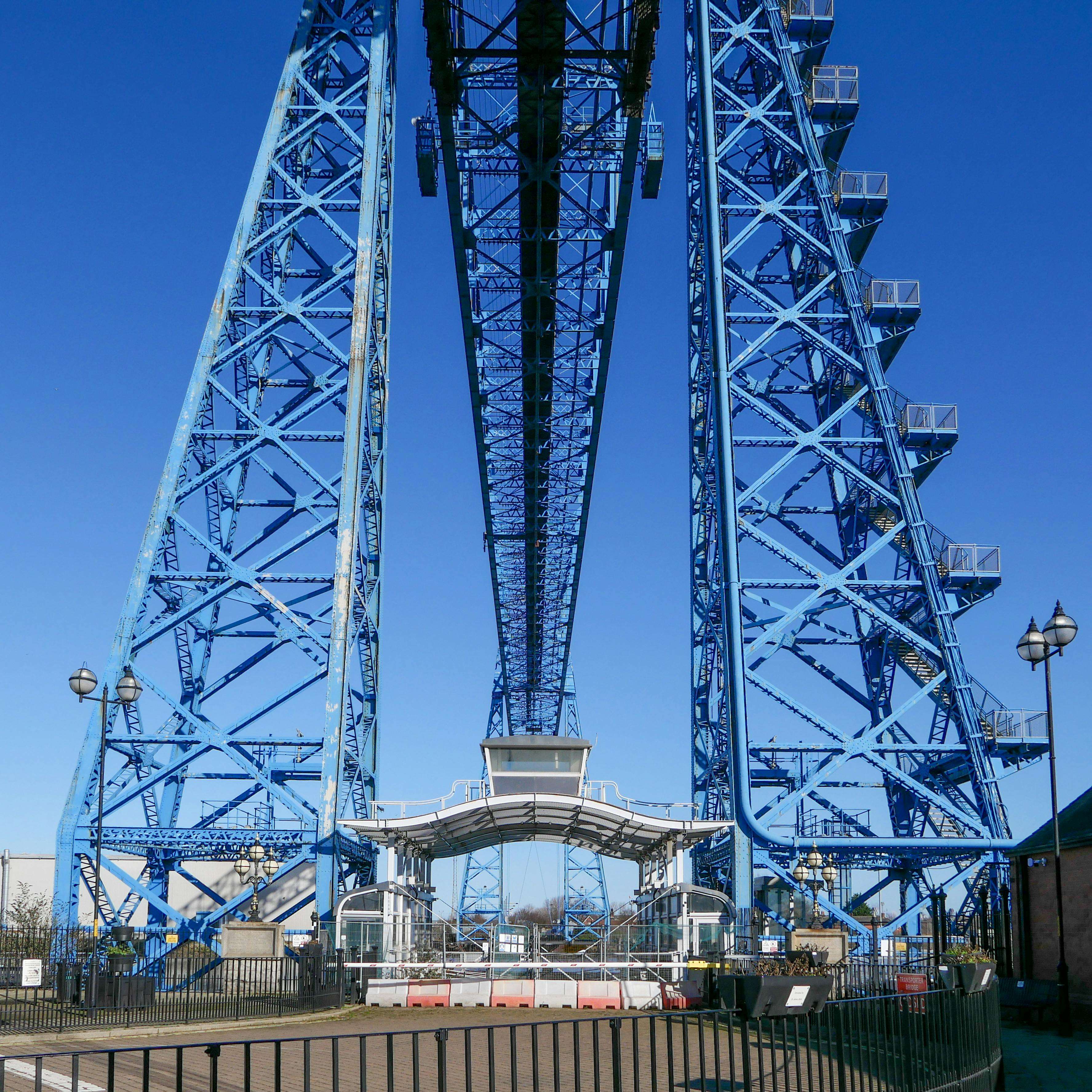 Middlesbrough Transporter Bridge against a clear sky